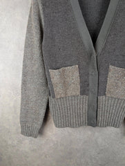 Armani Jumper Womens M Medium Brown Mohair Knitted Cardigan Italy