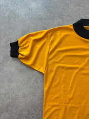 Vintage 1980s Italian Cycling Jersey Men’s Small Yellow Quarter Zip Sportswear