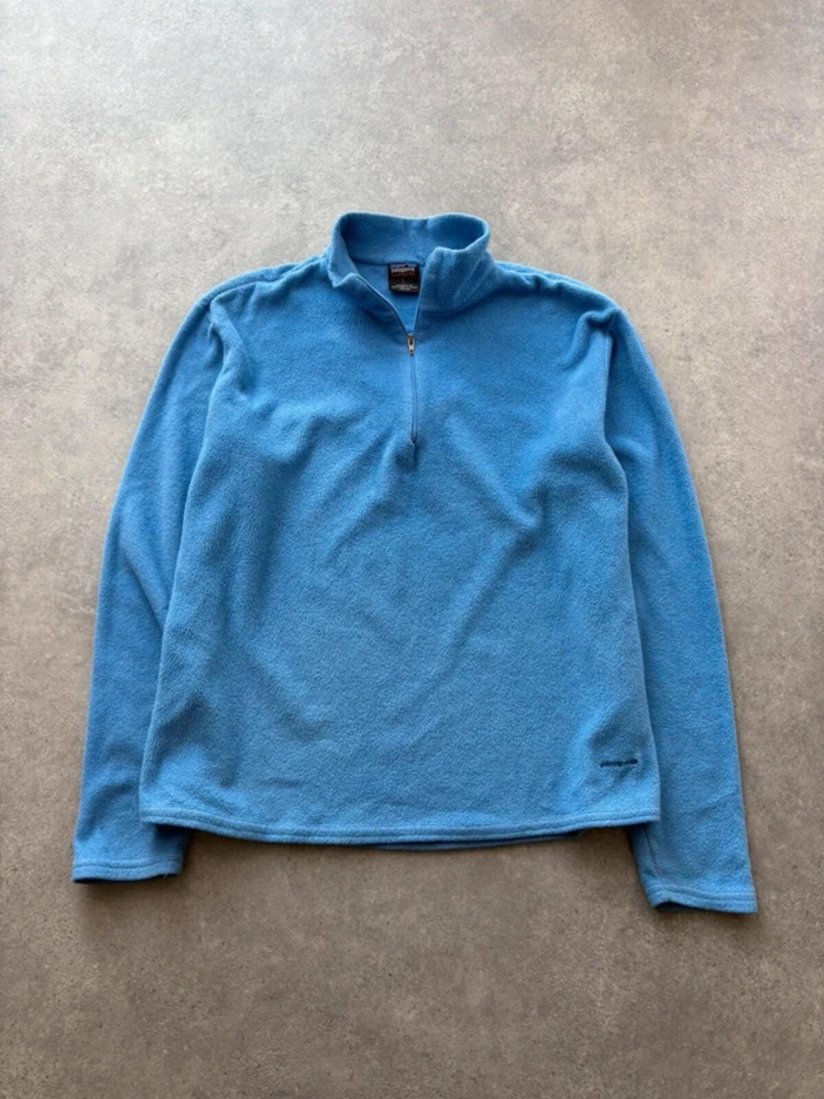 Patagonia Capilene Fleece Pullover Women’s Large Blue Quarter Zip Outdoor Hiking