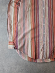 Mulberry Shirt Mens Large Long Sleeve Striped Designer Smart Casual Multicolour