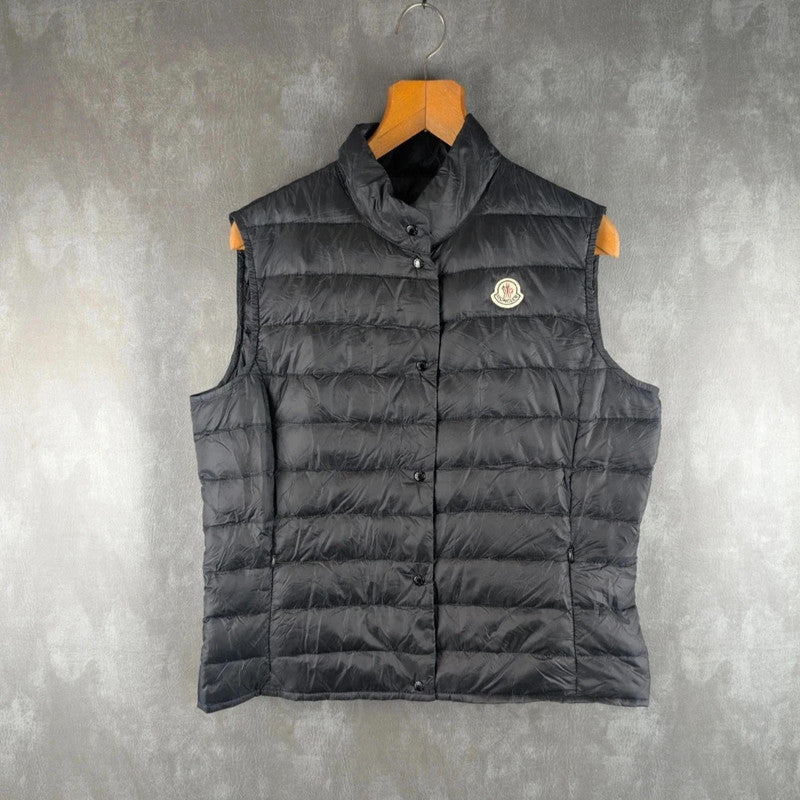 Moncler Jacket Womens XL Extra Large 5 Black Gilet Down Body Warmer