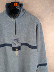 Lotto Jumper Womens Large L Grey Vintage Fleece Vintage Y2K