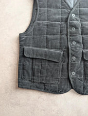 Seventy Utility Gilet Men's Large Grey Corduroy Quilted Workwear Cropped