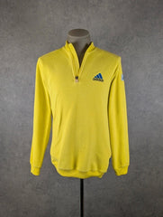 Adidas 90s Fleece Quarter Zip Jumper  Men’s Medium Yellow Vintage Retro Sportswear