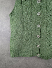 L.L.Bean Cardigan Womens L Large Green Vintage