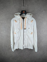 G-Star Jacket Womens Small S White Hooded Full Zip Gorpcore