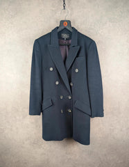 Portfolio Overcoat Womens M Medium Navy Cashmere Wool Vintage