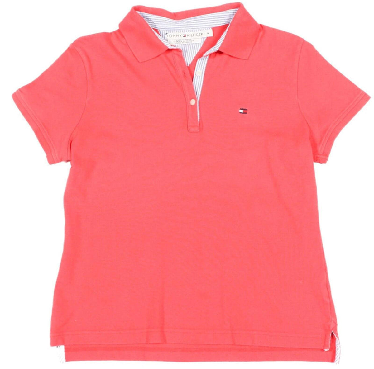 Tommy Hilfiger Polo Shirt Womens Medium M Pink Vintage Short Sleeve
