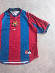 Nike FC Barcelona Home Football Shirt Men’s Medium Vintage 1998/1999 Red Blue