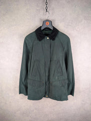 Zara Jacket Womens Extra Small XS Green Wax Field Utility