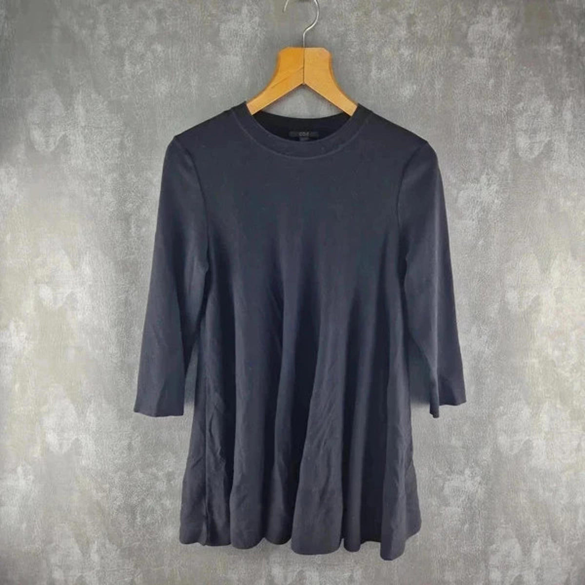 COS Mid Sleeve Length Black Top Size Small