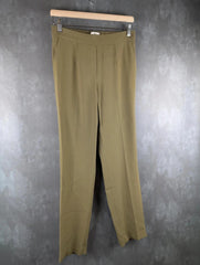 Babaton Trousers Green Womens Extra Small XS Wide-Leg
