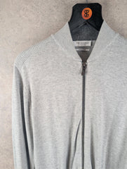 Trussardi Jumper Mens S Small Grey Knitted Full Zip