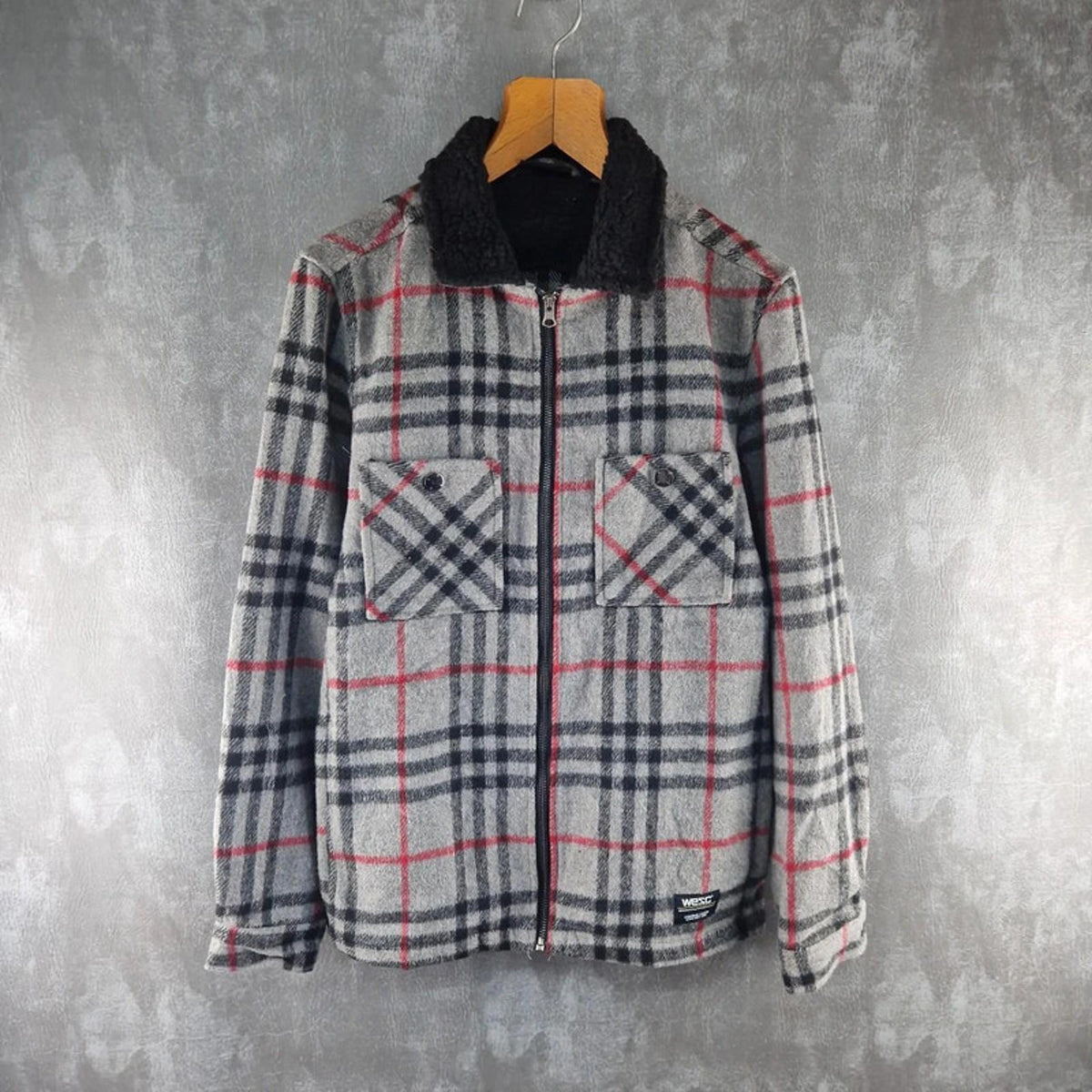 Wesc Jacket Mens Medium M Checked Full Zip