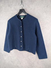Orvis Cardigan Womens M Medium Blue Wool Vintage 90s