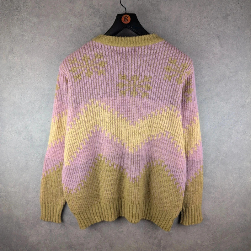Hand Knitted Jumper Womens 2XL XXL Lilac Pullover