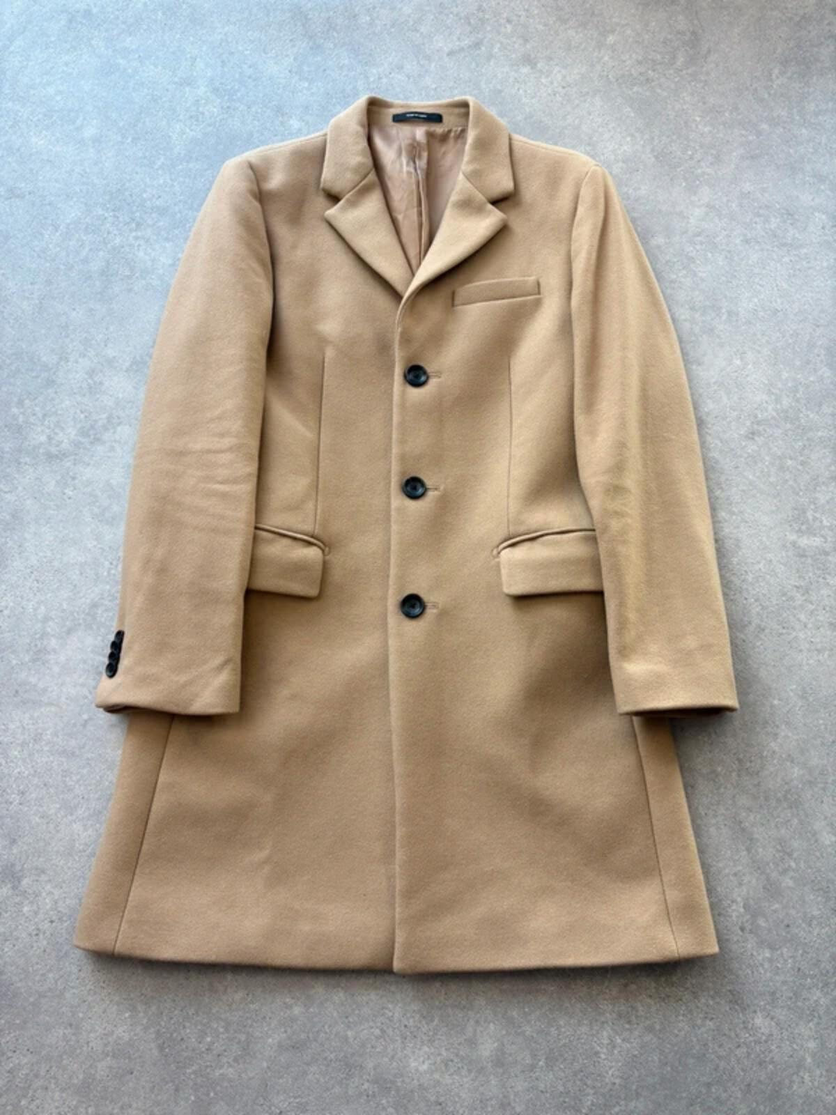 Club Monaco Overcoat Men’s Small Camel Wool Smart Tailored Minimalist