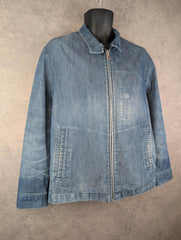 Playboy Jacket Womens L Large Blue Y2K Denim Full Zip