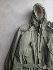 Vintage M1947 Parka Coat Men's XL 1970s Military Hooded Removable Liner Green
