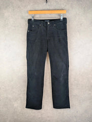 Armani Trousers Womens W27 L28 Black Corduroy Straight High Waist