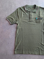 Italian Military Polo Shirt Men's Small Green Short Sleeve Army Utility