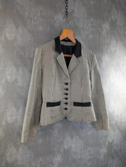 Vintage Checked Wool Blazer Womens Small S