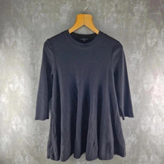 COS Mid Sleeve Length Black Top Size Small