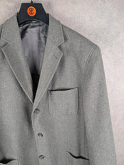 Menchi Jacket Mens Large L Grey Utility Chore Blazer 50 Regular