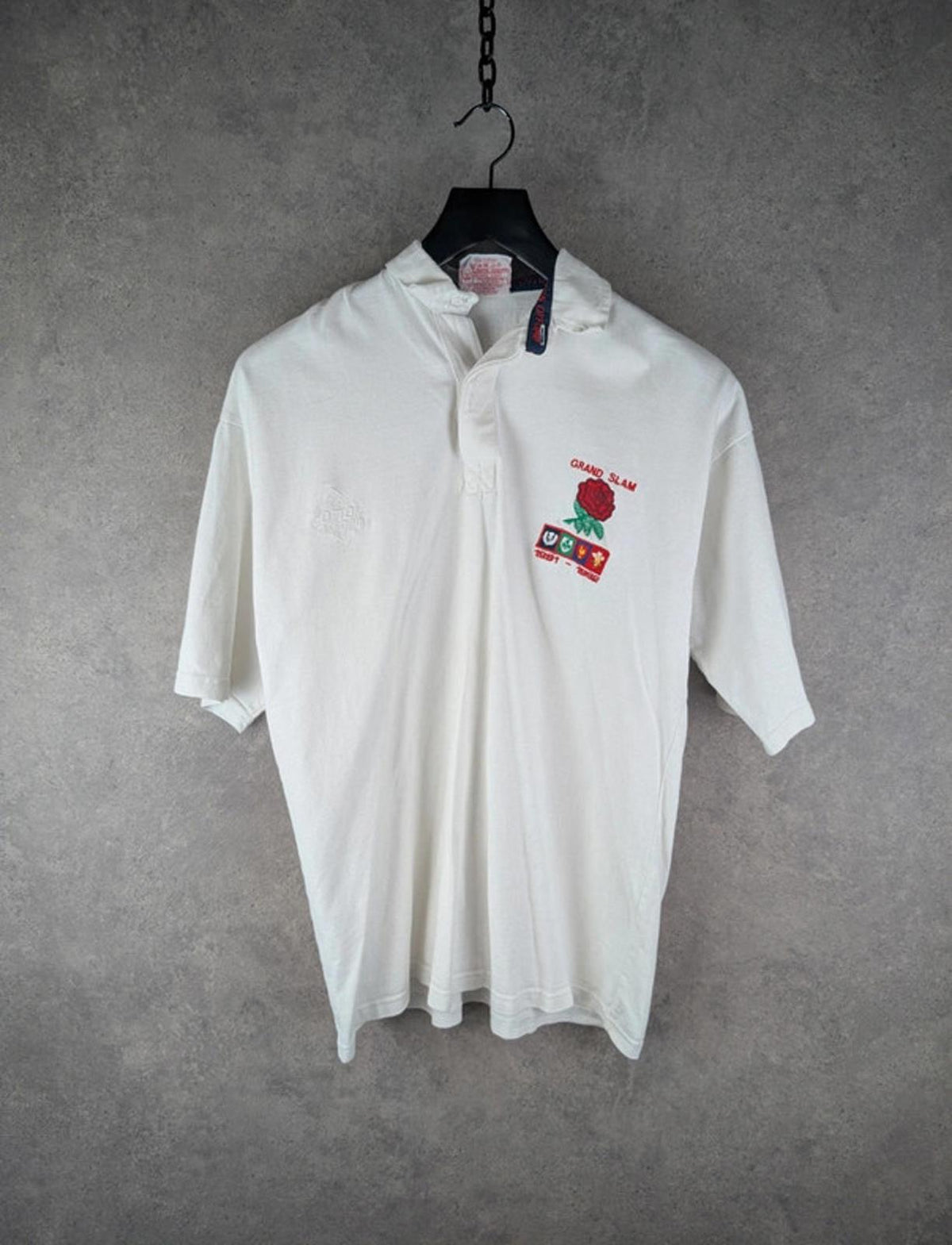 Cotton Traders Vintage Rugby Union Polo Shirt Mens L Large Embroidered 1991-1992