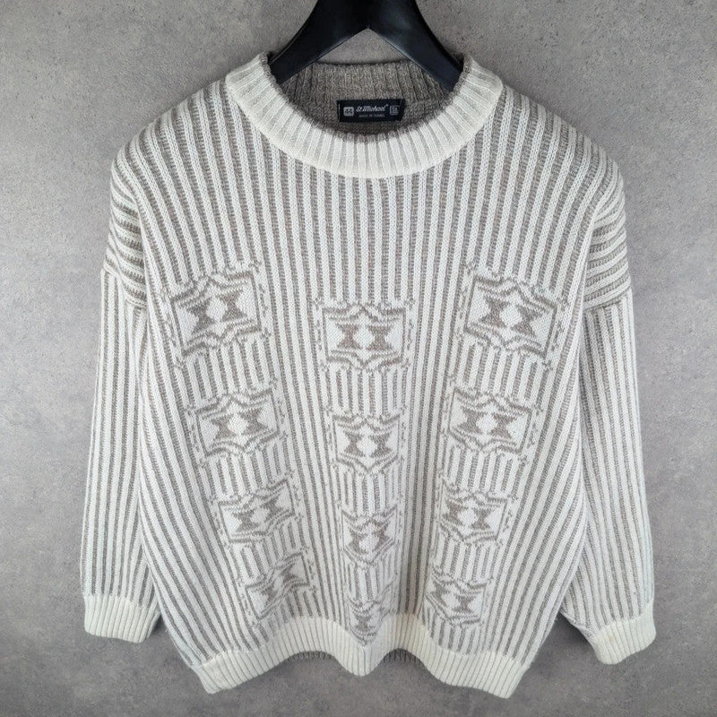 St Michael Jumper Mens Large L Knitted Vintage Retro Pullover