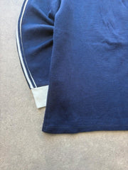 Vintage 1970s Cycling Jersey Men’s Medium Navy Long Sleeve Retro Sportswear