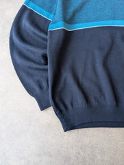 St Michael Jumper Mens Medium Blue Vintage 1990s Pullover Made In Italy Knitted