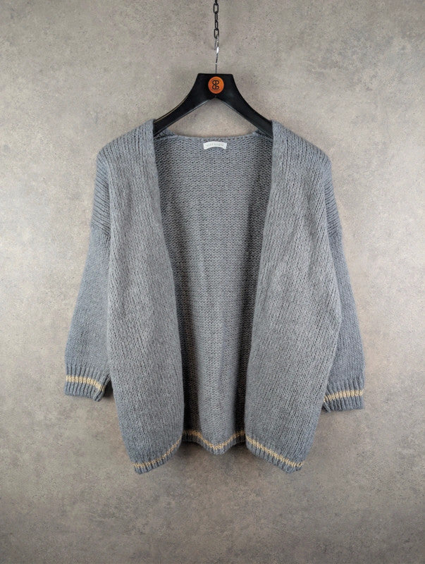 Miss Sugar Cardigan Womens Large L Grey Knitted