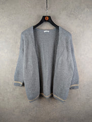 Miss Sugar Cardigan Womens Large L Grey Knitted