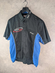 Darts Shirt Mens L Large Black Printed Short Sleeve