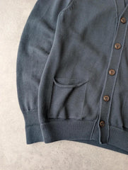 & Sons Jumper Men’s Large Navy Cardigan Track Field Knitted Button Up Varsity Preppy