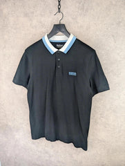 Barbour Polo Shirt Mens XL Extra Large Black Short Sleeve