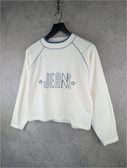 John Baner Jumper Womens M Medium White Vintage 90s