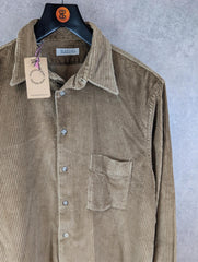 Mastai Ferretti Shirt Mens L Large Brown Corduroy New