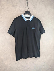 Barbour Polo Shirt Mens XL Extra Large Black Short Sleeve