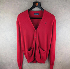 Ralph Lauren Polo Jumper Mens Extra Small XS Red Cardigan