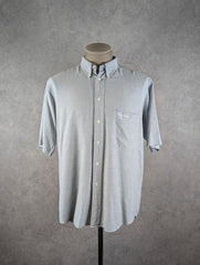 Thomas Burberry Shirt Men’s Large Light Blue Short Sleeve Button Up