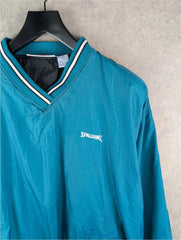 Spalding Jumper Mens Medium M Blue Vintage Pullover Windbreaker