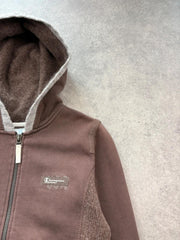 Champion Hoodie Women’s Small Y2K Brown Zip Up Skate Surf Hooded Jacket