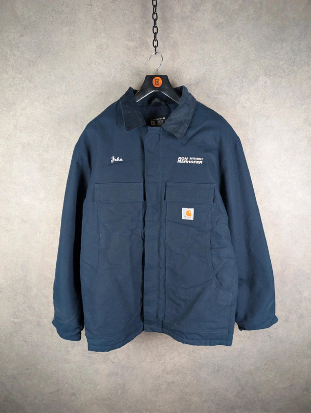 Carhartt Jacket Mens XL Extra Large Navy Duck Canvas Workwear