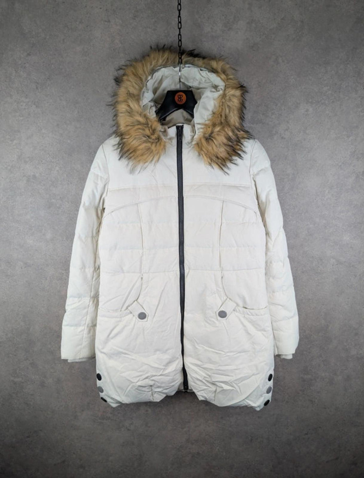 Orolay Park Coat Womens M Medium White Puffer Hooded