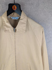 Lacy Harrington Jacket Mens L Large Beige Vintage 70s Bomber