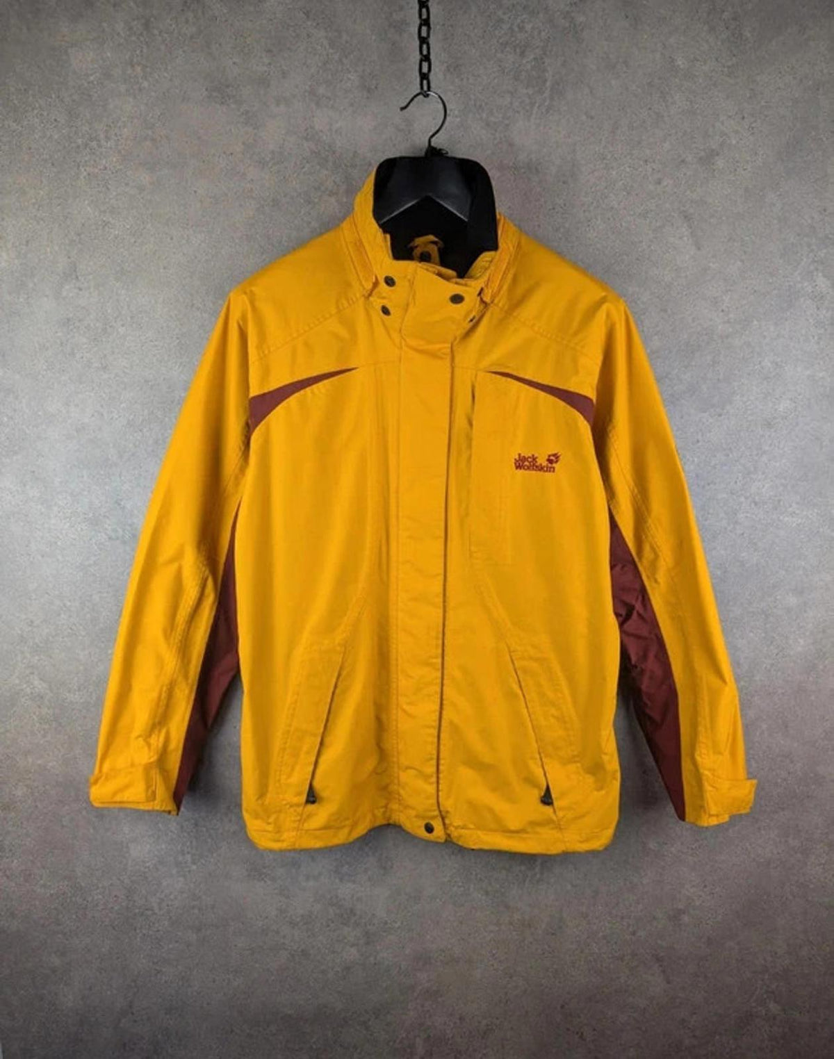 Jack Wolfskin Coat Womens 2XL XXL Yellow Waterproof Vintage Walking