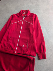 Vintage 1970s West German Tracksuit Men’s Medium Large Red Retro Sportswear