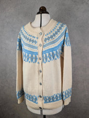 Dale of Norway Fair Isle Knitted Cardigan Womens Medium Pure New Wool